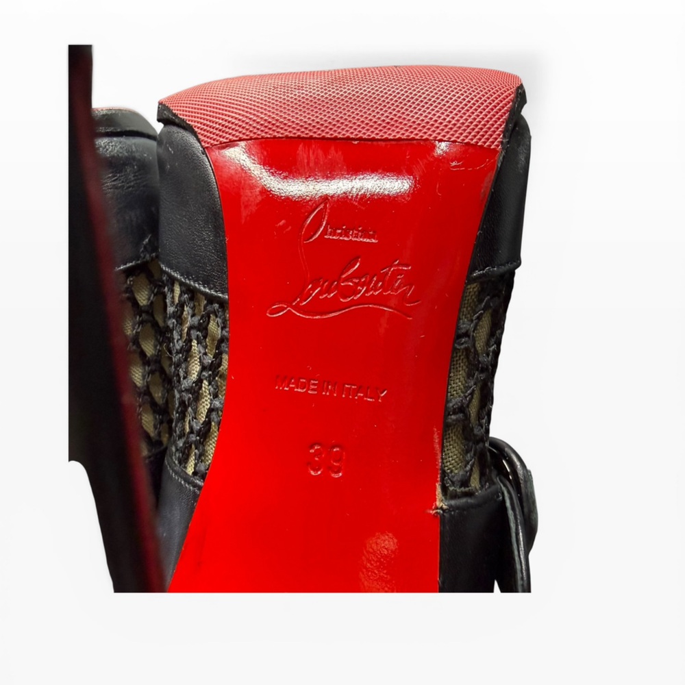 Christian Louboutin Black and Tan Heeled Boots Size 39 - Picture 6 of 16